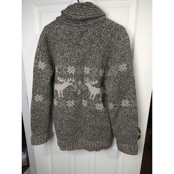 L.L. Bean Men's M Sweater Lambswool Blend Cowl/Shawl Neckline Heavy Cabin Core - Picture 9 of 11